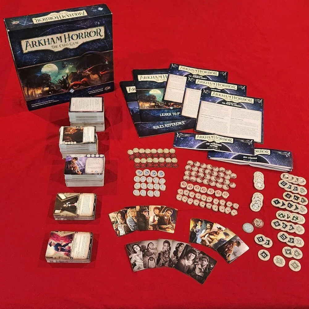 Arkham Horror Card Game with Extra Decks, Horror Fantasy game Pre-owned perfect